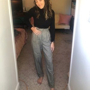 Vintage Plaid High Waisted Trouser Pant